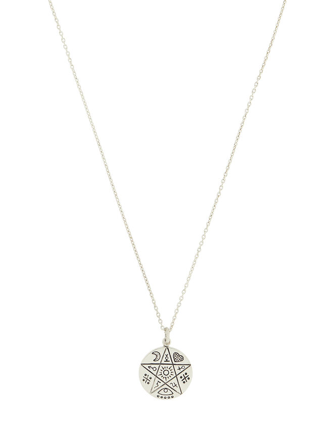 Sterling Silver Symbol Pendant Necklace, , large