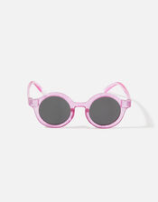 Girls Glitter Round Sunglasses, Pink (PINK), large