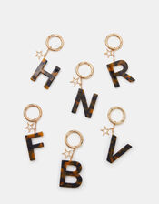 Tort Initial Bag Charm, Brown (TORT), large