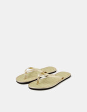 Plain Seagrass Flip Flops, Gold (GOLD), large