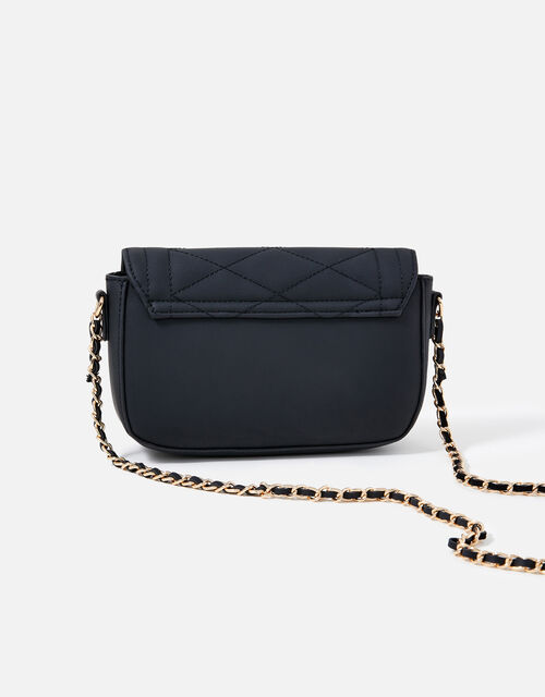 black cross body bag gold chain