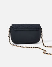 Chrissy Quilted Chain Cross-Body Bag, Black (BLACK), large