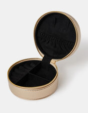 Round Metallic Jewellery Box, , large