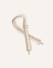 Two Tone Stripe Webbing Bag Strap, Natural (NATURAL), large