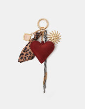 Leopard Heart Bag Charm, , large