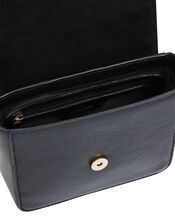 Lula Mini Flap Leather Cross-Body Bag, Black (BLACK), large