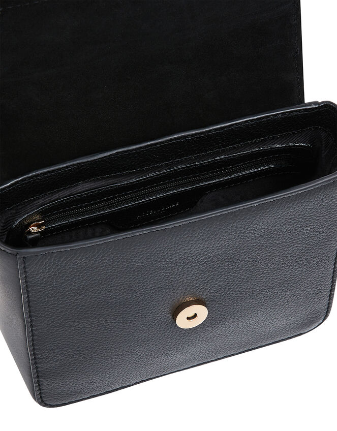 Lula Mini Flap Leather Cross-Body Bag, Black (BLACK), large