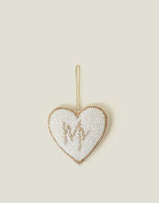Beaded Mr Heart Christmas Tree Decoration, , large