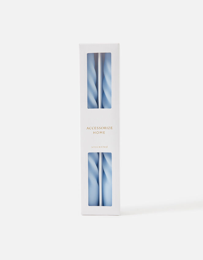 Twisted Taper Candle Set, Blue (BLUE), large
