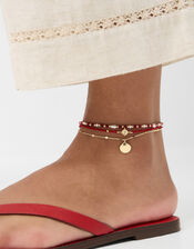 3-Pack Shell Beaded Anklets, , large