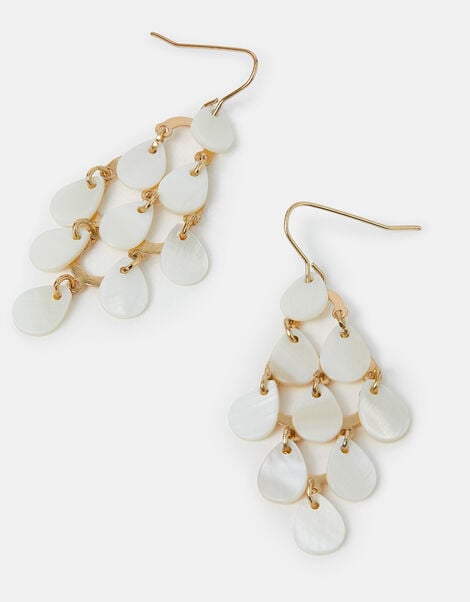 Teardrop Pearl Chandelier Earrings, , large