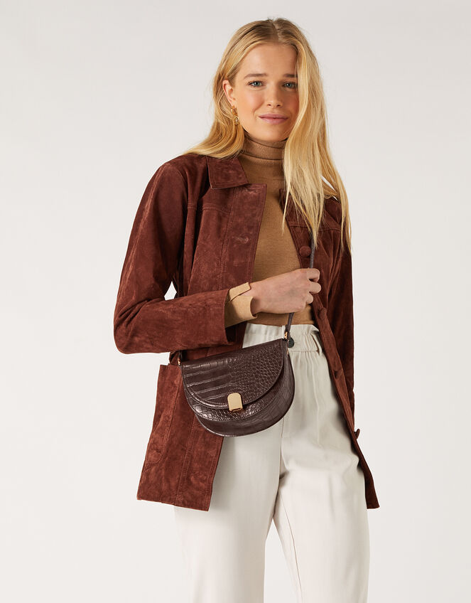 Sophia Croc Cross-Body Bag, , large