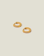 Stainless Steel Sparkle Hoops, , large