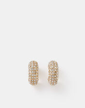 Chunky Diamant&eacute; Hoop Earrings, Gold (GOLD), large
