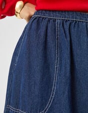 A-Line Denim Maxi Skirt, DENIM, large