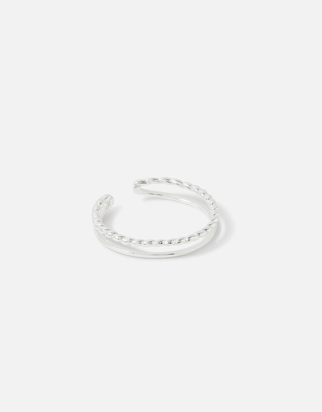 Sterling Silver Plain Torque Ring, Silver (ST SILVER), large