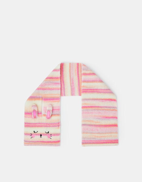 Girls Bunny Stripe Scarf, , large