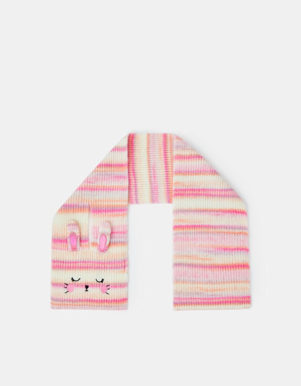 Girls Bunny Stripe Scarf, , large
