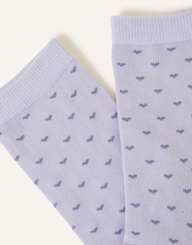 Ditsy Heart Print Socks, Blue (BLUE), large