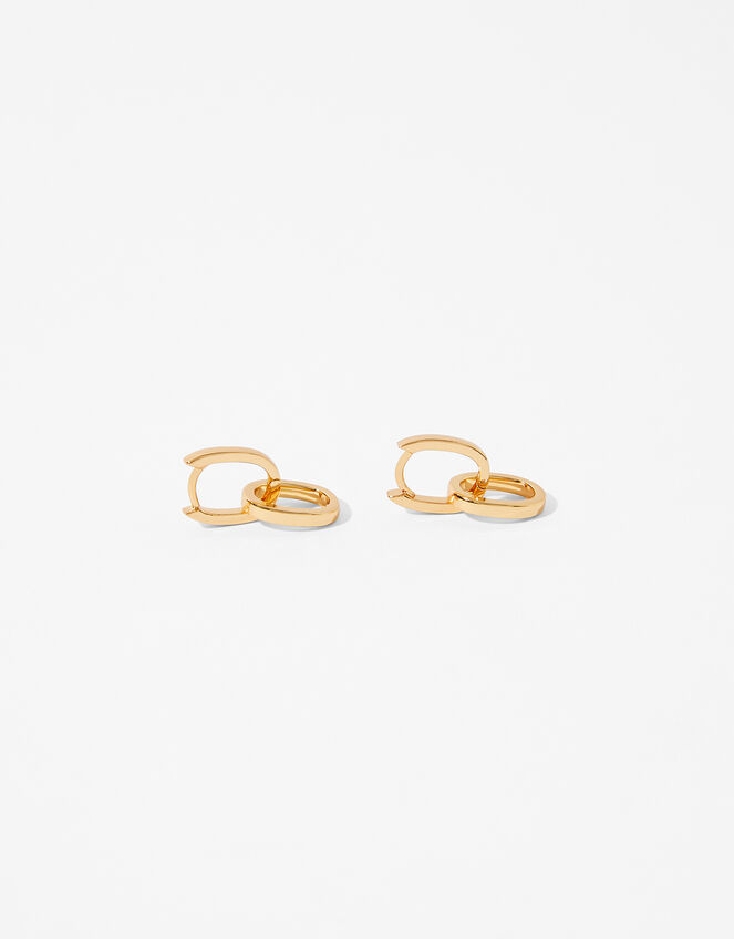 Gold-Plated Link Drop Earrings, , large