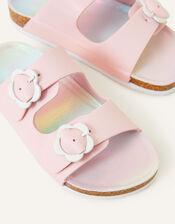 Girls Daisy Buckle Cork Footbed Sandals, Pink (PINK), large