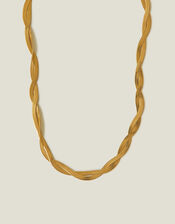 14ct Gold-Plated Twisted Omega Chain Necklace, , large