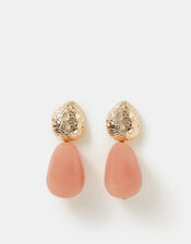 Molten Resin Stone Drop Earrings, , large