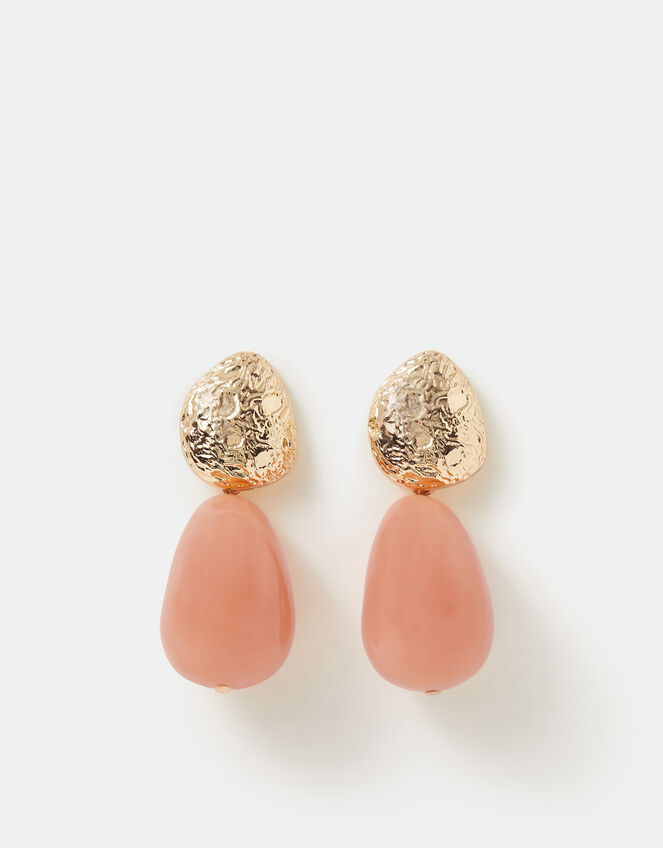 Molten Resin Stone Drop Earrings, , large