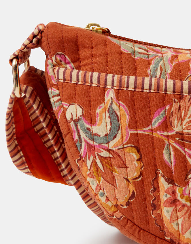 Floral Print Sling Crossbody Bag, , large