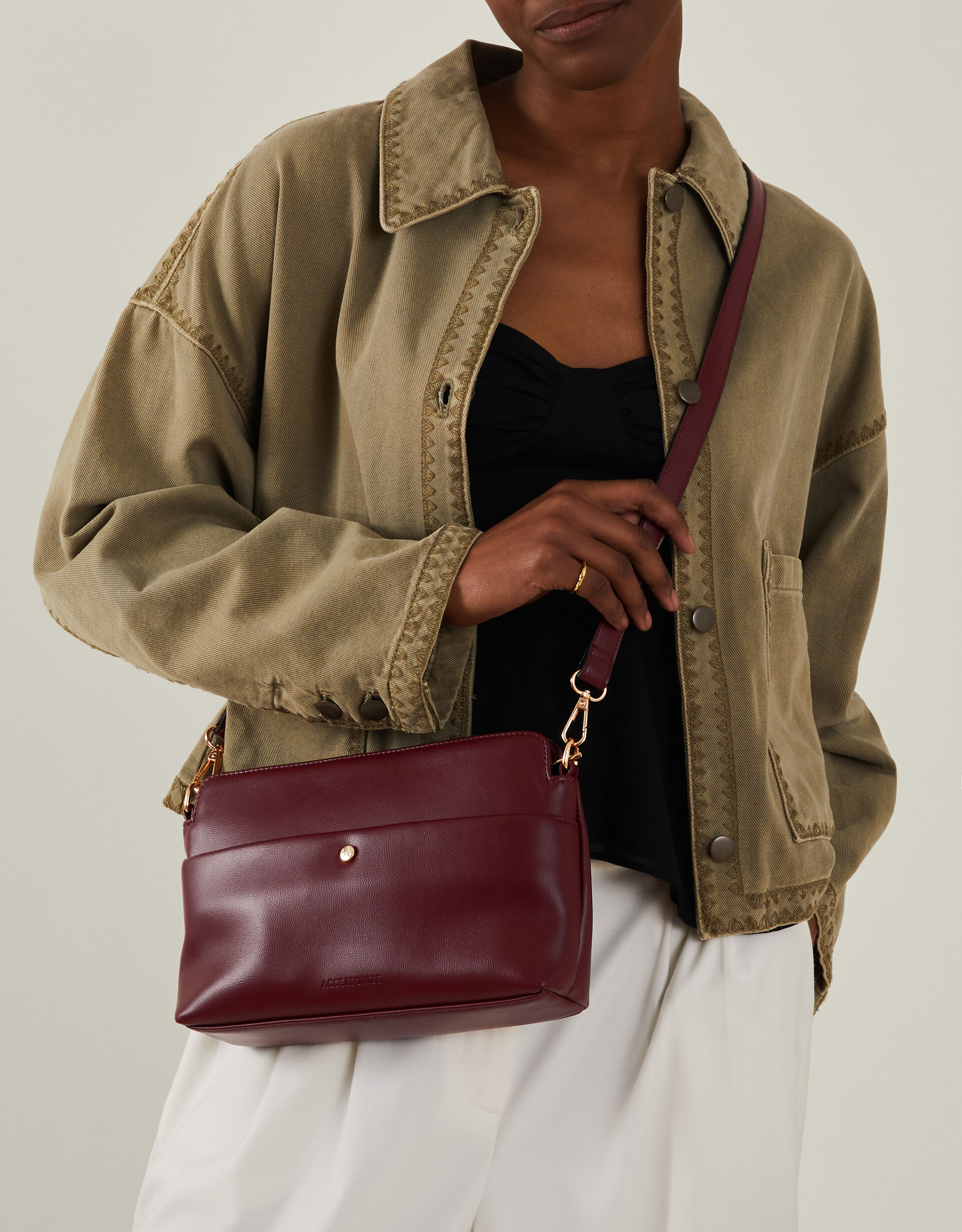 Faux Leather Small Cross Body Bag Red Crossbody Bags Accessorize ROI