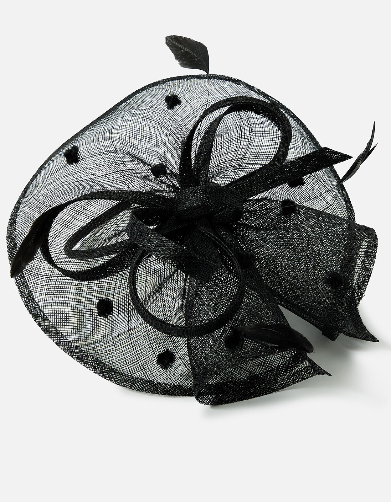 Polka Dot Sin Band Fascinator Black 