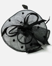 Polka Dot Sin Band Fascinator , Black (BLACK), large