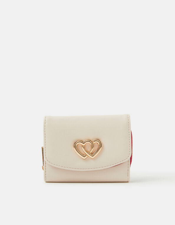 Double Heart Faux Leather Purse, , large