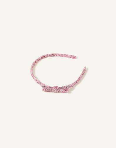 Girls Glitter Bow Headband , , large