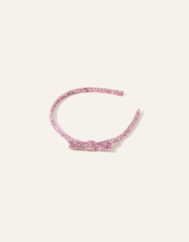 Girls Glitter Bow Headband , , large