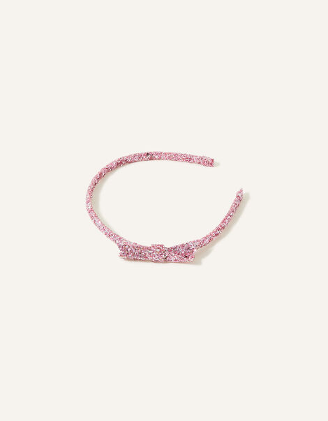 Girls Glitter Bow Headband , , large