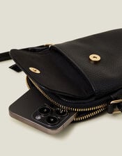 Faux Leather Pocket Phone Bag, Black (BLACK), large