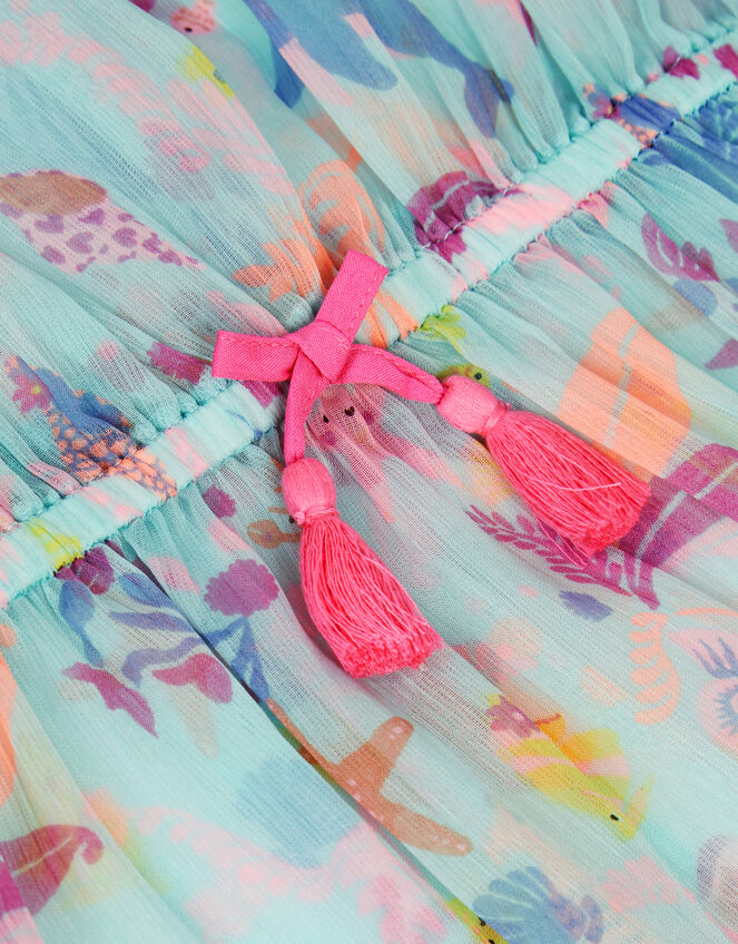 Girls Sea Print Kaftan , Multi (PASTEL MULTI), large