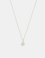 Sterling Silver Diamant&eacute; Halo Pendant Necklace, , large