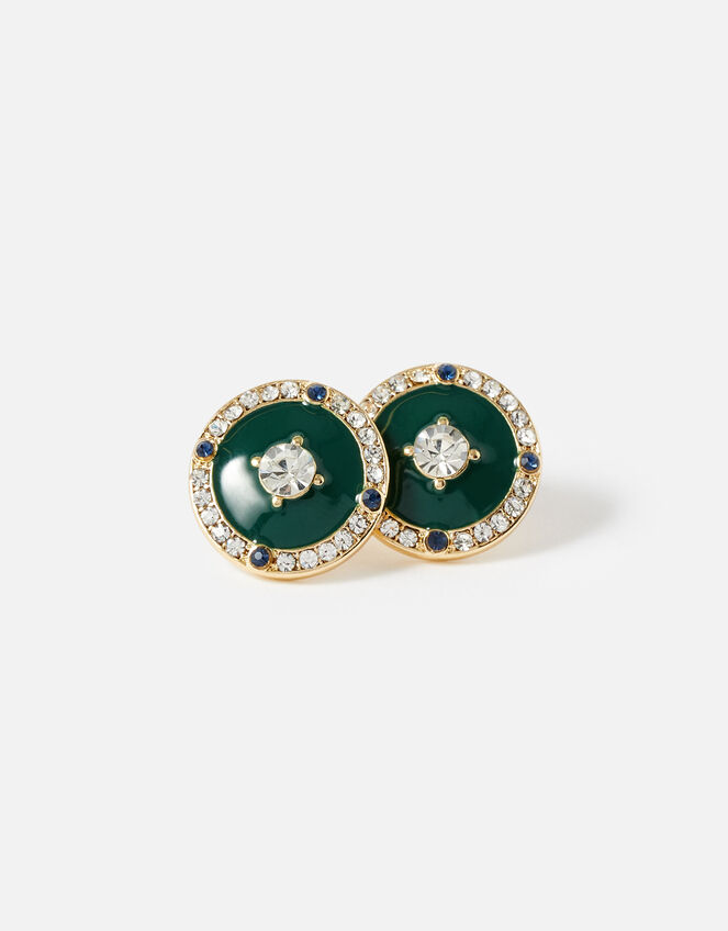 Reconnected Enamel Sparkle Coin Studs, , large