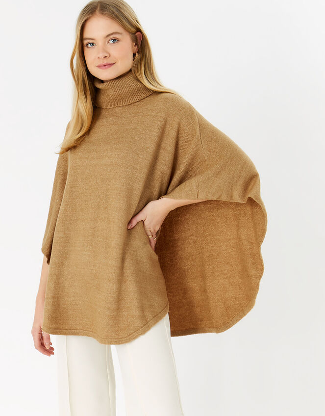 Cosy Knit Poncho, , large