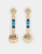 Beaded Bar Disc Drop Earring, , large