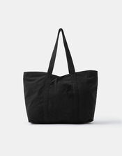 Corduroy Shopper Bag, Black (BLACK), large