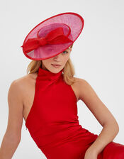 Two Tone Bow Disc Fascinator, Pink (FUCHSIA), large