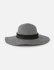 Rhodes Braid Floppy Hat , Black (BLACK WHITE), large