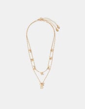 2-Pack Initial Cluster Pendant Necklaces, Gold (GOLD), large