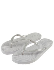 Textured Sole Glitter EVA Flip-Flops, Grey (GREY), large