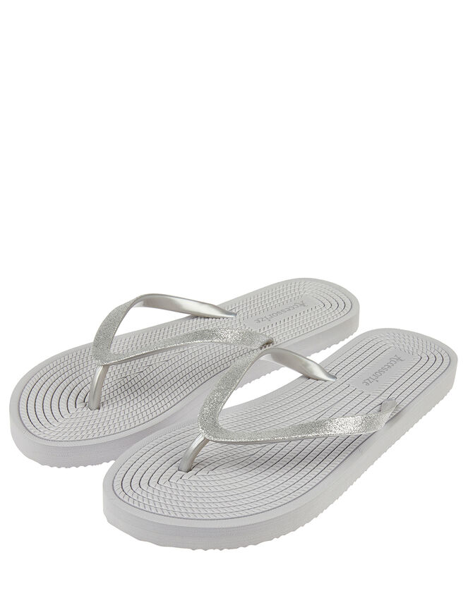 Textured Sole Glitter EVA Flip-Flops, Grey (GREY), large