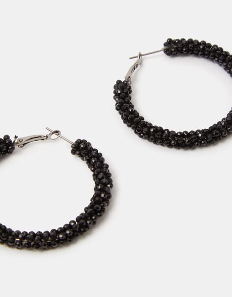 Beaded Hoop Earrings, , large