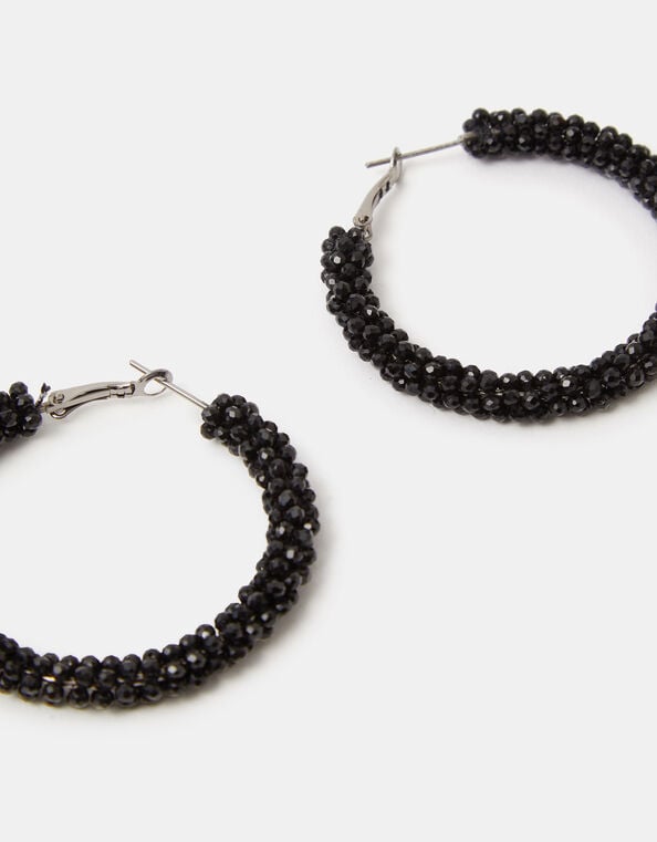 Beaded Hoop Earrings, , large